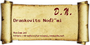 Draskovits Noémi névjegykártya